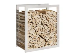 Suporte para lenha 50x28x56 cm aço inoxidável PT237251^ Sale