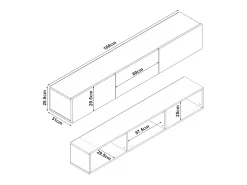 Suporte para TV 180 x 31 x 29,5 cm com acabamento em nogueira 03_0007879*Helloshop26 Hot