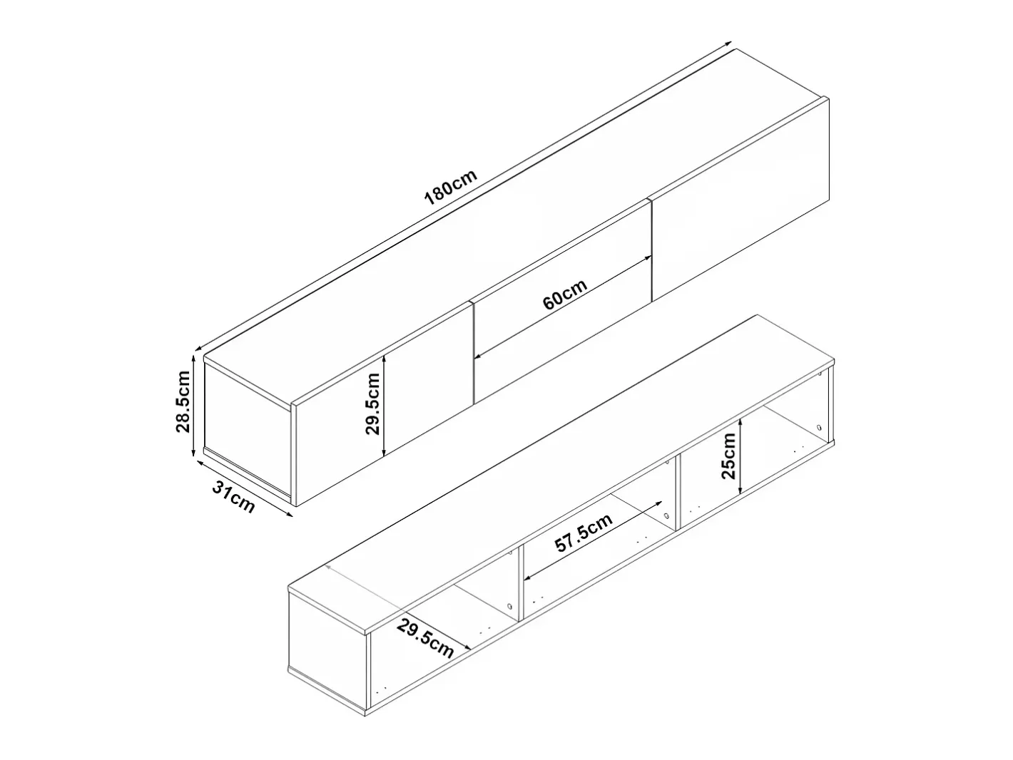 Best Suporte para TV 180 x 31 x 29,5 cm com efeito carvalho 03_0007876 Móvel De Tv