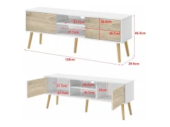 Suporte para TV 120 x 30 x 47 cm com efeito carvalho branco 03_0007754^Helloshop26 Hot