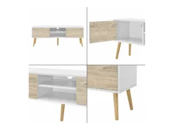 Suporte para TV 120 x 30 x 47 cm com efeito carvalho branco 03_0007754^Helloshop26 Hot