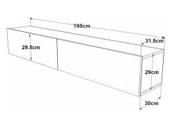 Suporte para TV com 2 portas 29,5 x 180 x 31,5 cm efeito carvalho rústico 03_0007787*Helloshop26 Sale