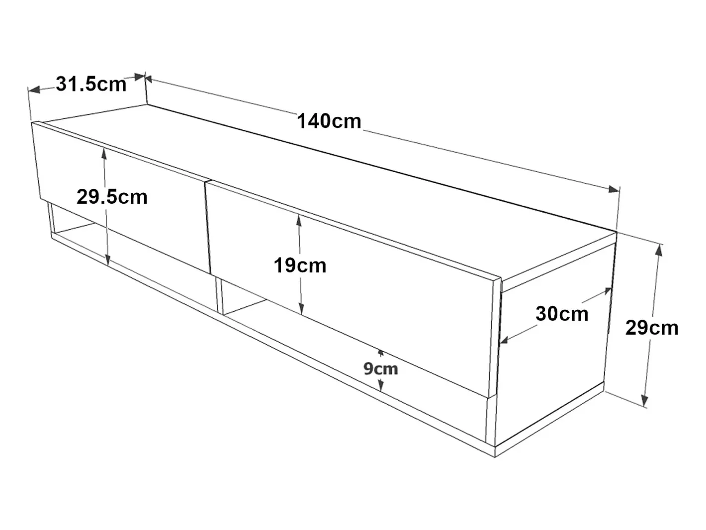 Suporte para TV com 2 portas 29,5 x 140 x 31,5 cm efeito carvalho rústico 03_0007766*Helloshop26 Hot