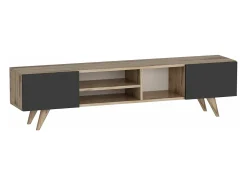 Suporte para TV com 2 portas 40 x 160 x 31 cm efeito carvalho/ 03_0007748 Móvel De Tv