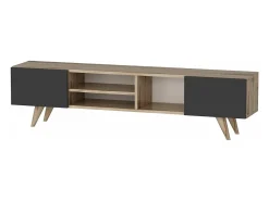 Suporte para TV com 2 portas 40 x 160 x 31 cm efeito carvalho/ 03_0007748 Móvel De Tv