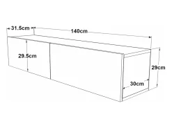 Suporte para TV com 2 portas 29,5 x 140 x 31,5 cm efeito carvalho rústico 03_0007781^Helloshop26 Outlet