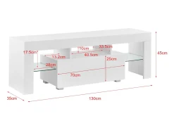 Best Suporte para TV com iluminação LED multicolorida banco de design com prateleiras 130 cm 03_0005859 Móvel De Tv