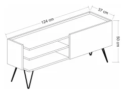 Suporte para TV com porta 50 x 124 x 37 cm / efeito madeira 03_0007751^Helloshop26 New
