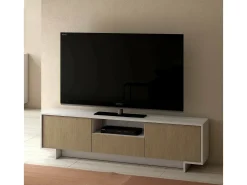 Sale Suporte para TV Darrighin, Suporte para TV para ala de etar, Aparador baixo para ala de etar com 2 porta e 1 gaveta, 100% Made in Italy, 170x42h48 cm, e Bege Móvel De Tv