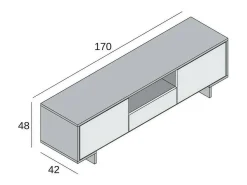 Sale Suporte para TV Darrighin, Suporte para TV para ala de etar, Aparador baixo para ala de etar com 2 porta e 1 gaveta, 100% Made in Italy, 170x42h48 cm, e Bege Móvel De Tv