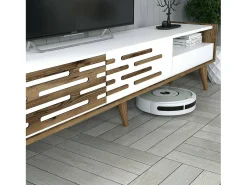 Suporte para TV Dbrunozz, CreDenza de sala, Armário baixo para TV, Base de parede equipada, 180x45h35 cm, e Nogueira*Dmora Outlet