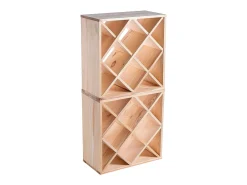 Suporte para vinhos Loreo com grade de madeira marrom claro 2 peças^