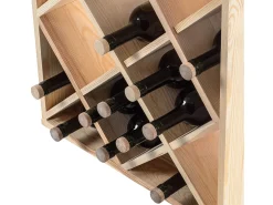 Suporte para vinhos Loreo com grade de madeira marrom claro 2 peças^