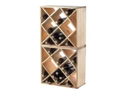 Suporte para vinhos Loreo com grade de madeira marrom claro 2 peças^