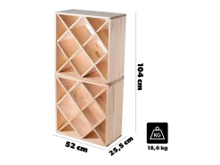 Suporte para vinhos Loreo com grade de madeira marrom claro 2 peças^