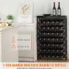 Acessórios De Arrumação|Acessório Vinho E Bar*Suporte para Vinhos, SucceBuy Suporte Modular em Bambu para 42 Garrafas, 7 Níveis, com Prateleira de Mesa para Exposição