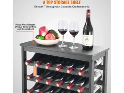 Acessórios De Arrumação|Acessório Vinho E Bar*Suporte para Vinhos, SucceBuy Suporte Modular em Bambu para 42 Garrafas, 7 Níveis, com Prateleira de Mesa para Exposição