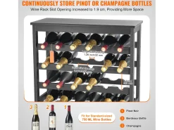 Acessórios De Arrumação|Acessório Vinho E Bar*Suporte para Vinhos, SucceBuy Suporte Modular em Bambu para 42 Garrafas, 7 Níveis, com Prateleira de Mesa para Exposição