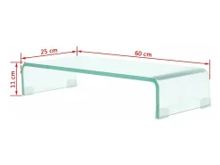 Helloshop26 Móvel De Tv*Suporte/aparador de TV prático e de design elegante para monitor de 60 cm vidro 2502256 Transparente