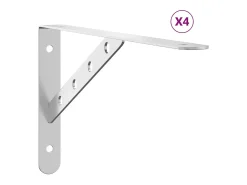 Prateleira*Suportes prateleira 4pcs 30x2,5x15,5 cm aço inoxidável PT567630 Prateado