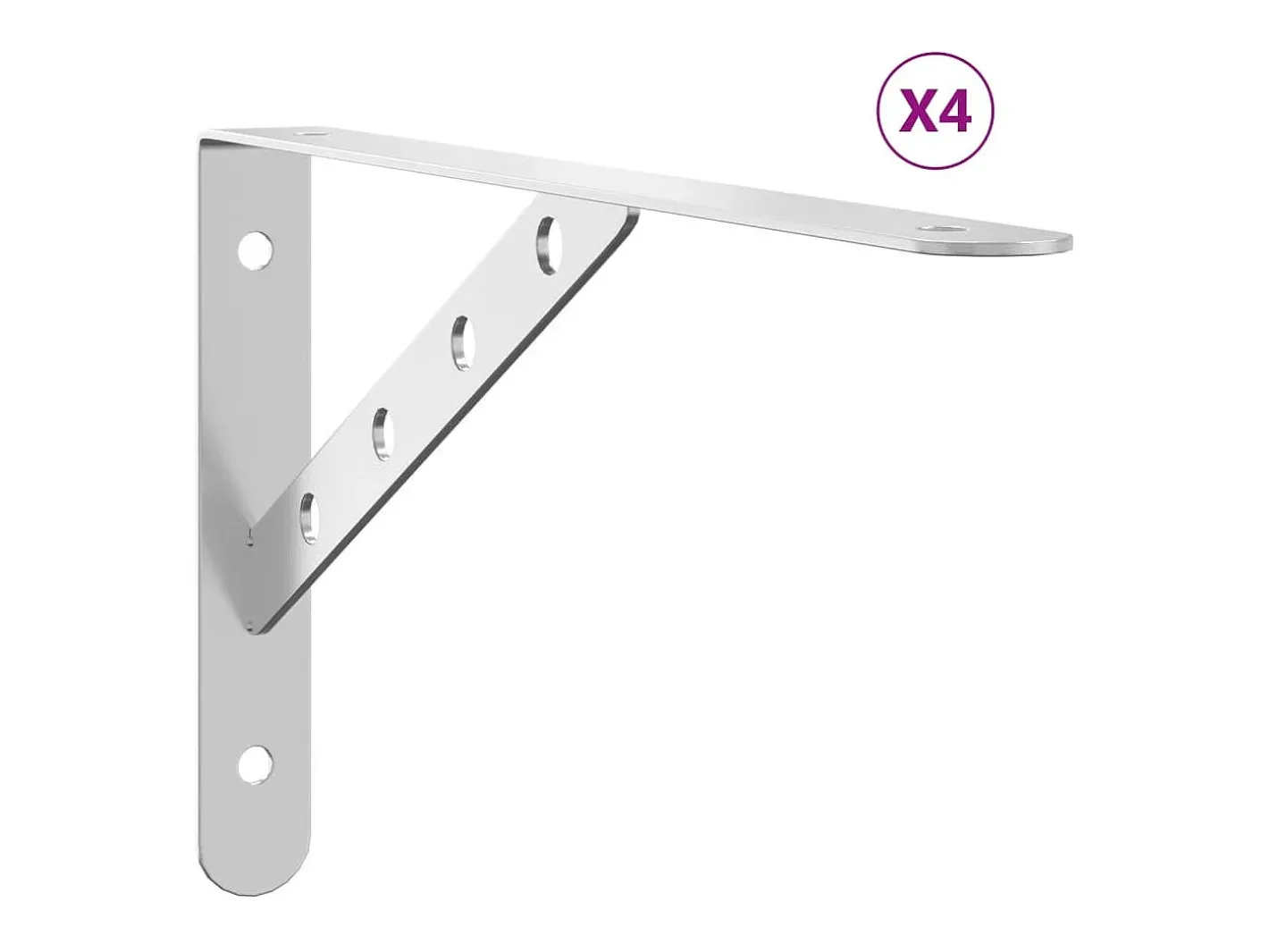 Prateleira*Suportes prateleira 4pcs 30x2,5x15,5 cm aço inoxidável PT567630 Prateado
