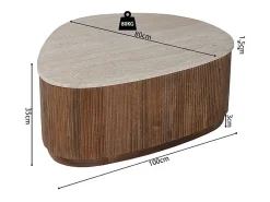 Table basse en bois massif collection DELHI 100cm - Style ethnique et design^Meublorama Hot