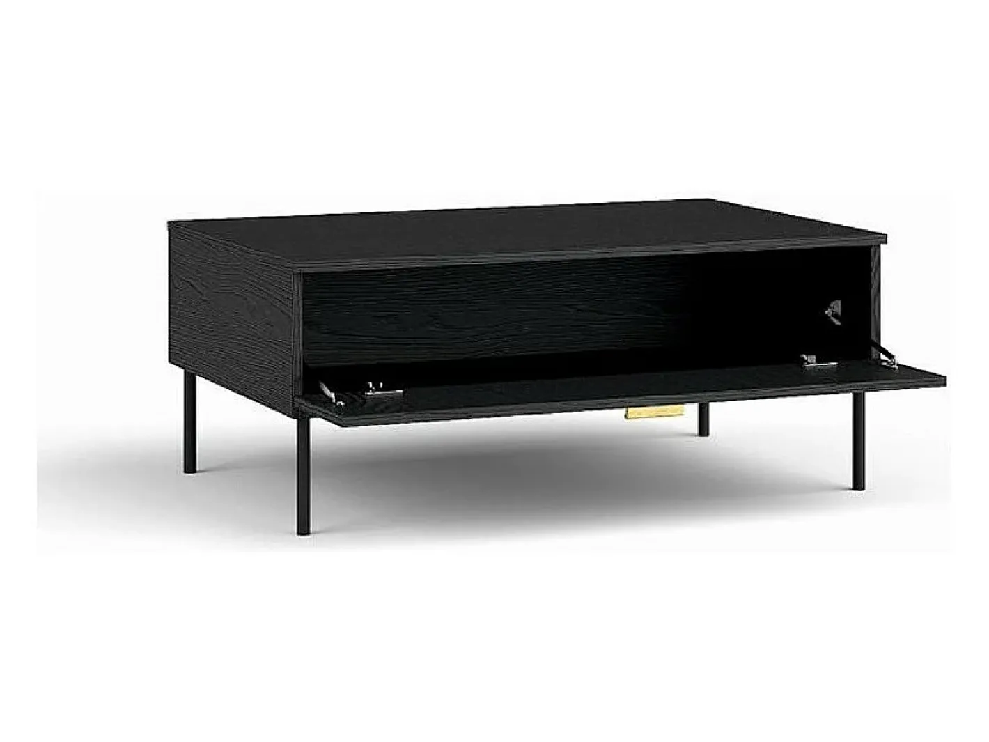 Table basse noire et poignée dorée avec clapet - Collection MONDO Mesa De Centro