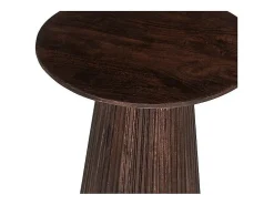 Table basse ronde collection MITCHEL en bois exotique de manguier brun diamètre 50 cm*Meublorama Discount