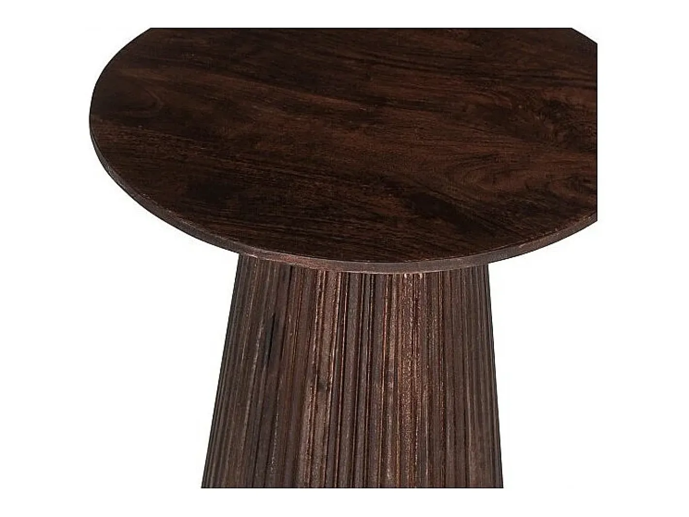 Table basse ronde collection MITCHEL en bois exotique de manguier brun diamètre 50 cm*Meublorama Discount