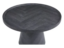 Table basse ronde collection CARVELA – Décor gris foncé – Bord relevé – D80 x H47 cm*Meublorama Best