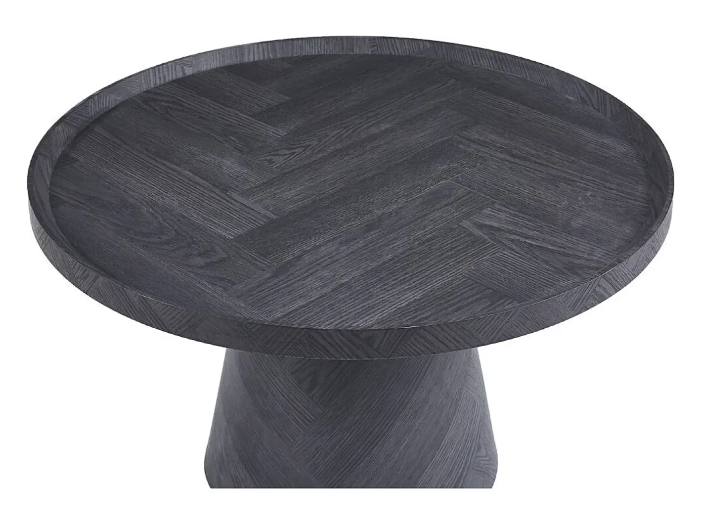 Table basse ronde collection CARVELA – Décor gris foncé – Bord relevé – D80 x H47 cm*Meublorama Best