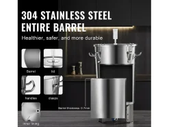 Acessório Vinho E Bar*Tanque de Fermentação, SucceBuy Kit de Tanque de Fermentação Doméstica de Aço Inoxidável de 30 L com Fermentador de Cerveja
