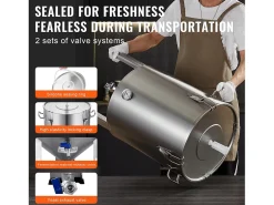 Tanque de Fermentação, SucceBuy Kit de Tanque de Fermentação Caseira de Aço Inoxidável de 60 L com Fermentador de Cerveja^ Best