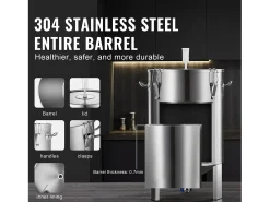 Tanque de Fermentação, SucceBuy Kit de Tanque de Fermentação Caseira de Aço Inoxidável de 60 L com Fermentador de Cerveja^ Best