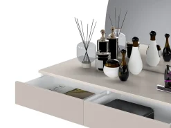 Toucador suspenso com espelho com LEDs 2 gavetas fosco - JINEZA^Vente-unique New