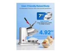 Clearance Triturador de Gelo SucceBuy Elétrico Capacidade de 100 kg/h, Máquina de Gelo Picado a 4 Lâminas, de Aço Inoxidável, com Tigela e Tampa, 2000 rpm Acessório Vinho E Bar
