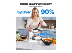 Clearance Triturador de Gelo SucceBuy Elétrico Capacidade de 100 kg/h, Máquina de Gelo Picado a 4 Lâminas, de Aço Inoxidável, com Tigela e Tampa, 2000 rpm Acessório Vinho E Bar