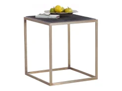 Ulrich | Mesa de apoio em Antiq Brass Nogueira^Loft24 New