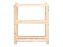 Unidade arrumação c/ 3 prateleiras 80x38x90 cm pinho 150 kg PT599388* Clearance