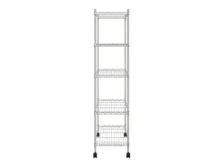 Prateleira*Unidade de 5 prateleiras com rodas 75x35x155 cm 250 Kg cromado PT760307 Prateado