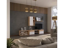 Vicco Móvel De Tv*Unidade de parede carvalho goldkraft/branco 139.8x35.4x38.9 berno Natural escuro