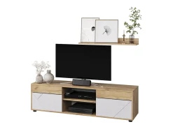 Vicco Móvel De Tv*Unidade de parede carvalho goldkraft/branco 139.8x35.4x38.9 berno Natural escuro