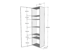 Unidade de parede coluna L.60 H.210.3 P.39.2 esquerda-direita Cinza*ITAMOBY Discount
