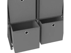 vidaxl Prateleira*Unidade prateleiras 4 cubos c/ caixas 69x30x72,5cm tecido cinza Cinzento