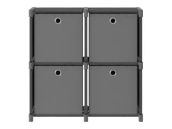 vidaxl Prateleira*Unidade prateleiras 4 cubos c/ caixas 69x30x72,5cm tecido cinza Cinzento