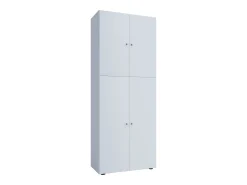 Armário de madeira | Armário com 5 compartimentos e portas giratórias | Dimensões aprox. L. 70 x A. 184 x P. 40 cm – Lona (Branco)*VCM Sale