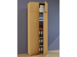 Armário de madeira | Armário com 6 compartimentos e portas giratórias | expansível | Dimensões aprox. 70 x A. 218 x P. 40 cm - Vandol (Beech)^VCM Outlet