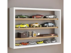 Clearance prateleira pendurada | Dimensões aprox. A. 40 x L. 60 x P. 10 cm | Moderno e economizador de espaço | Prateleira de parede - Osado M (Branco / Carvalho Mel) Vitrina