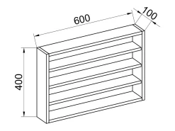 Clearance prateleira pendurada | Dimensões aprox. A. 40 x L. 60 x P. 10 cm | Moderno e economizador de espaço | Prateleira de parede - Osado M (Branco / Carvalho Mel) Vitrina