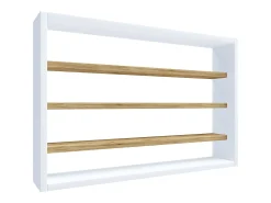 Clearance prateleira pendurada | Dimensões aprox. A. 40 x L. 60 x P. 10 cm | Moderno e economizador de espaço | Prateleira de parede - Osado M (Branco / Carvalho Mel) Vitrina